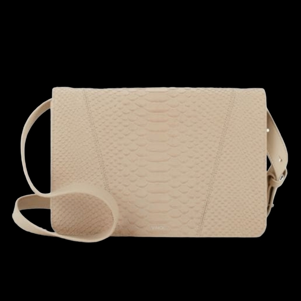 VINCE Mod Vโ Python-Embossed Crossbody Bag